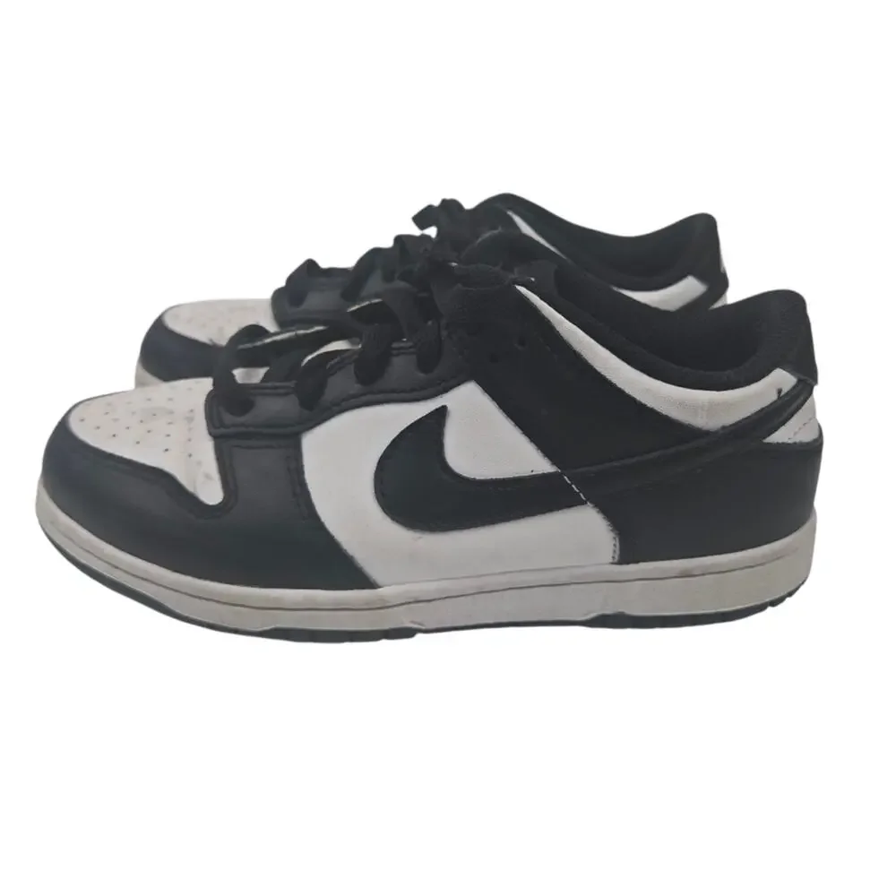 Youth Nike Dunk Low Panda Sneakers Black White Size 3Y